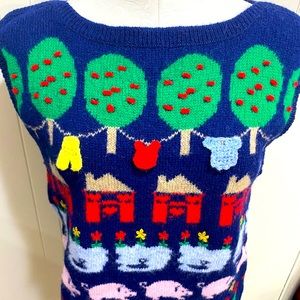Vintage 3D Wool knit 80’s Colorful Sweater Vest